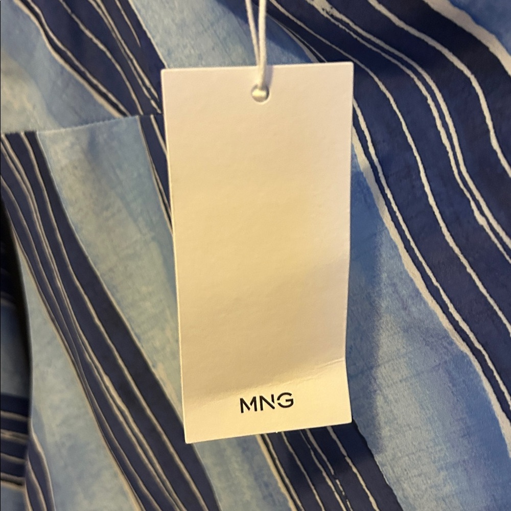 Mango Blue and White Blouse